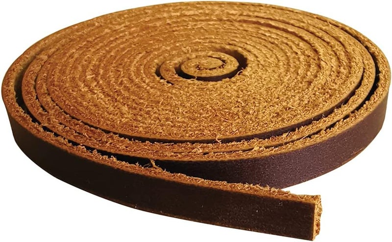 Fan&Ran Genuine Leather Strip 1/4 Inch Wide 72 Inches Long for DIY Craft Projects, 1.8-2mm Thick, Bourbon Brown - Image 2